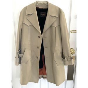 VTG Botany 500 Men's 42 Trench Coat Raincoat Zip Out Faux Fur Liner Tan (large)